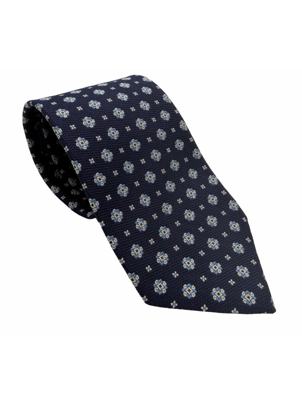 Brooks Brothers Silk Neck Tie Geometric Navy Blue 3.15" W | 58.75" L
